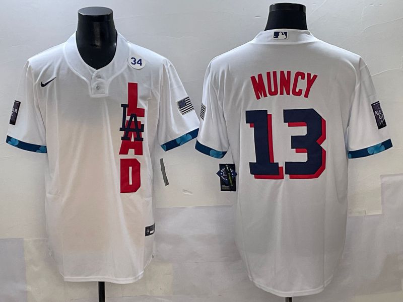 Men 2025 Los Angeles Dodgers #13 Muncy White All star Nike MLB Jersey style 8->los angeles dodgers->MLB Jersey